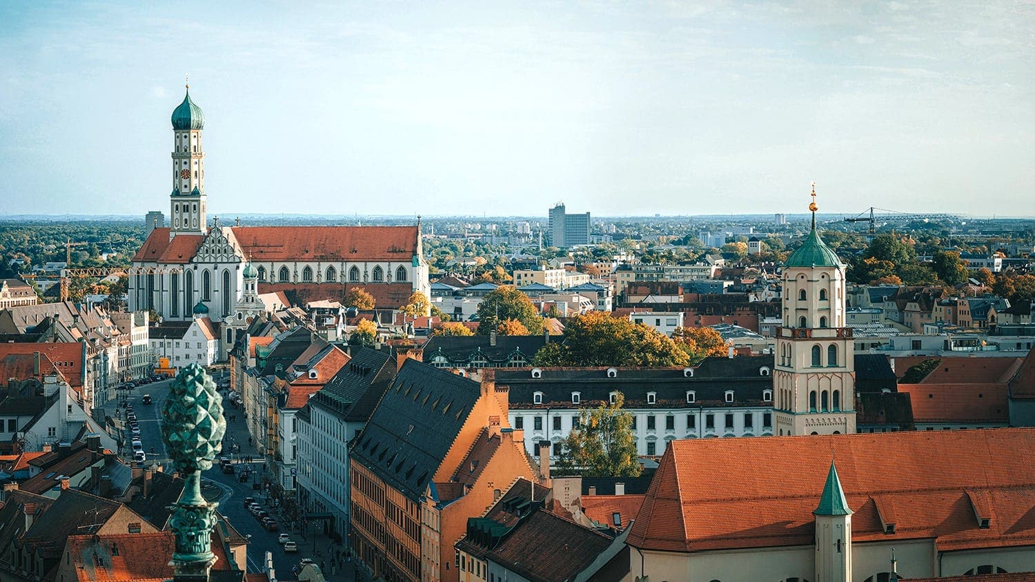Panoramic view of a German city during a school exchange programme in Germany, highlighting urban life and cultural setting.