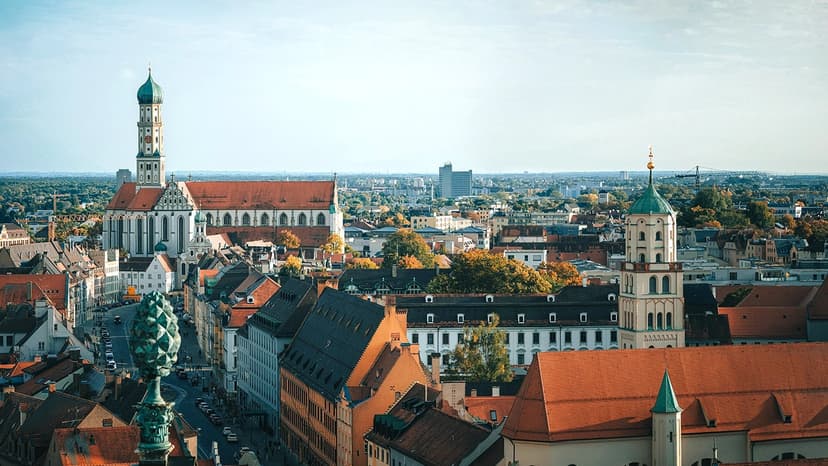 Panoramic view of a German city during a school exchange programme in Germany, highlighting urban life and cultural setting.