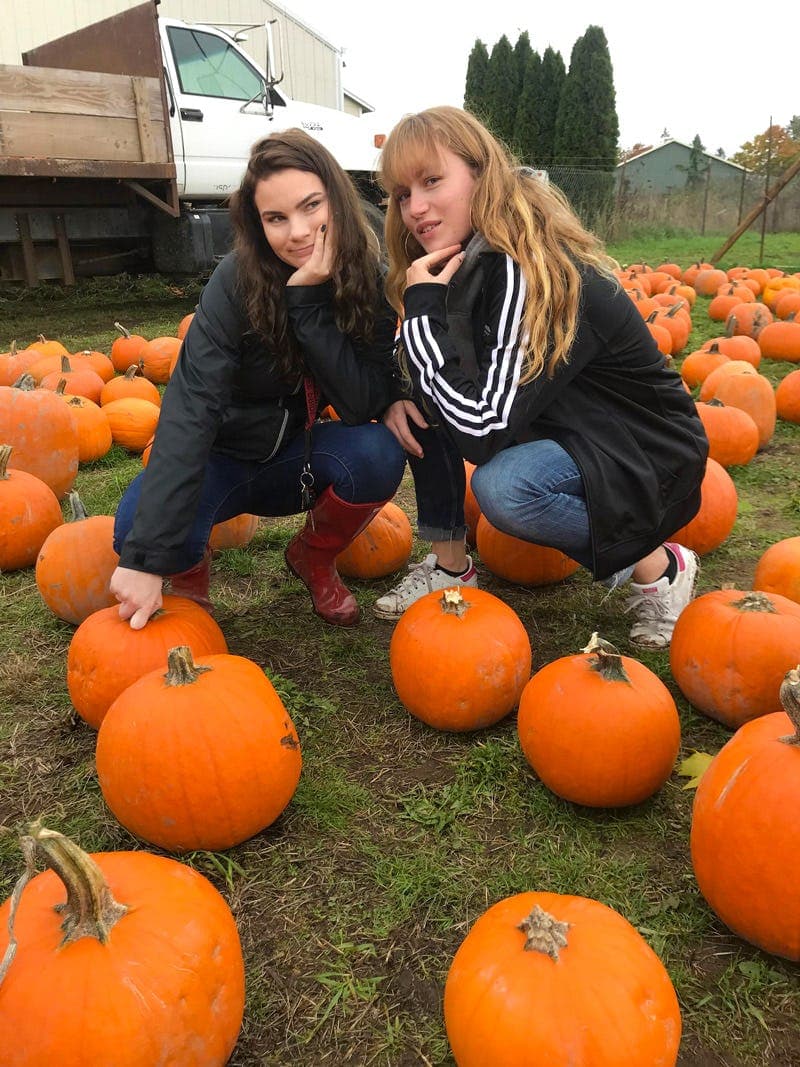 Students have fun with pumpkins during autumn in the United States, experiencing unique moments during the school year in the United States.