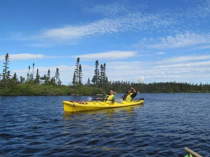 Students kayaking during a Canadian school programme outdoor activity.
