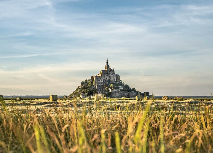 Student exploring Mont Saint-Michel, one of the natural and historical wonders of France, during their study year abroad.